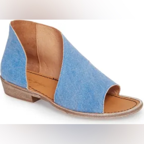 Free People Shoes - ⭐️ NEW NWT Free People Mont Blanc Asymmetrical Sandal in Denim Size 38/ 7.5 BOX